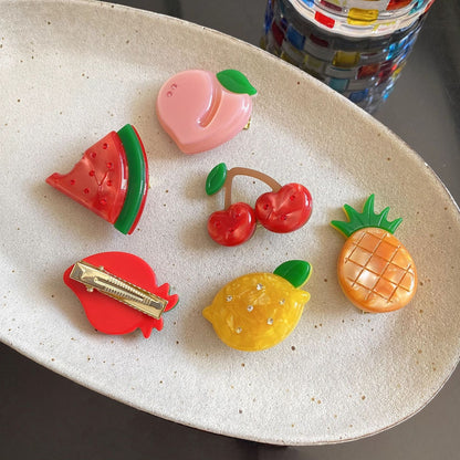 醋酸板材西瓜櫻桃髮夾－商品主圖｜https://igowo.tw/