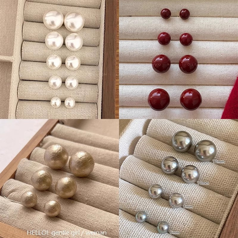 S925珍珠復古耳釘套組－細節特寫2｜https://igowo.tw/