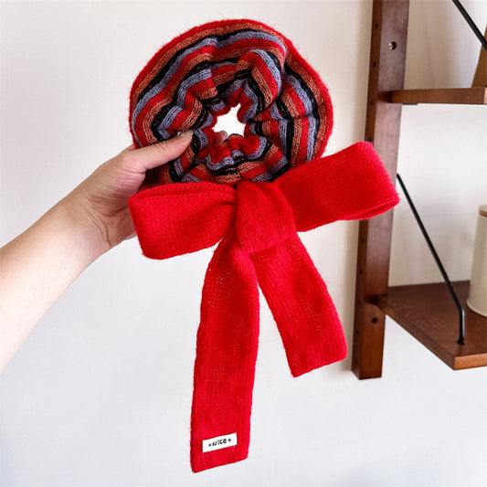 紅色針織大腸圈髮圈－商品主圖｜https://igowo.tw/