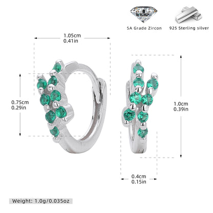S925 歐美新款耳環INS極簡幾何鑲鋯耳飾輕奢小眾百搭飾品