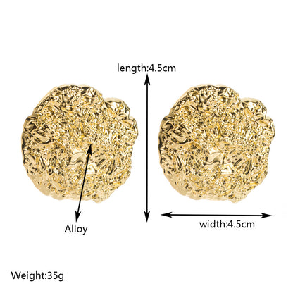 S925碎銀圓形誇張耳環－銀色款實拍｜https://igowo.tw/
