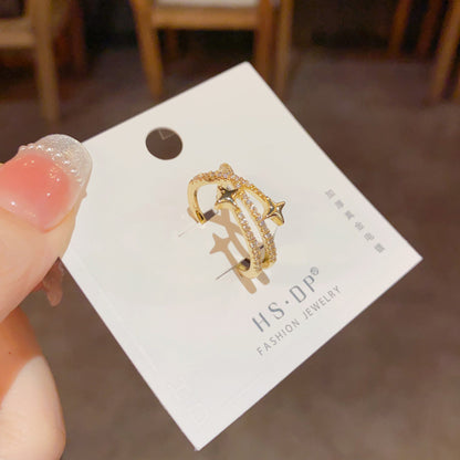 鋯石星星微鑲戒指－第二視角實拍｜https://igowo.tw/