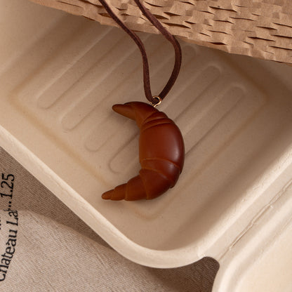 樹脂墜飾長版項鍊－20/笑臉麪包款細節｜https://igowo.tw/