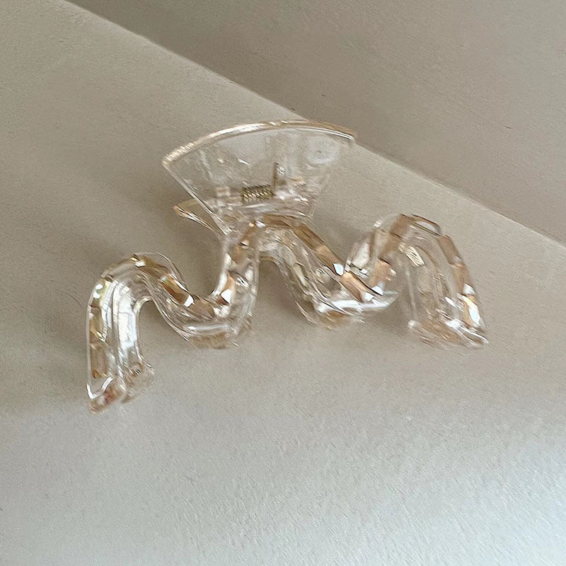 鋯石波浪簡約鯊魚夾