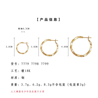 圓圈簡約耳環－直徑4CM金色款細節｜https://igowo.tw/