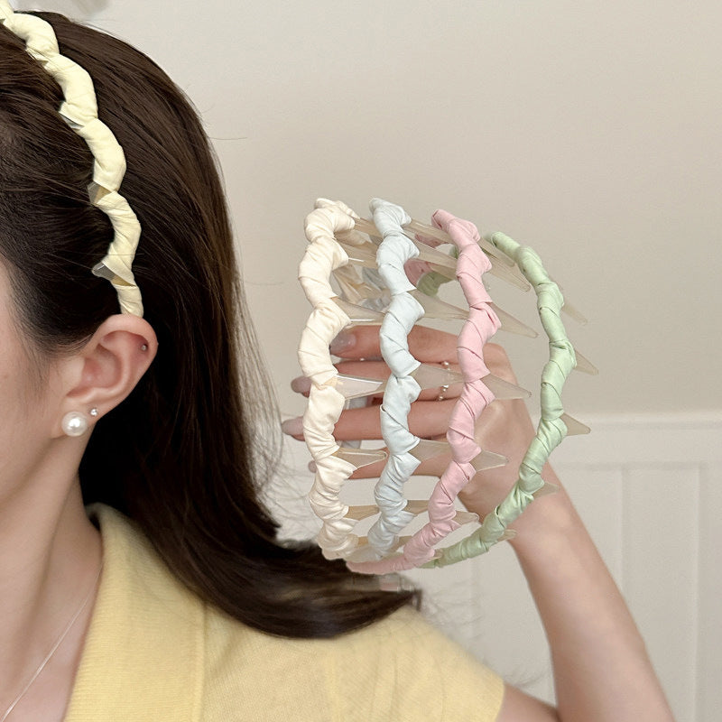 布面波浪纏繞髮箍－商品主圖｜https://igowo.tw/