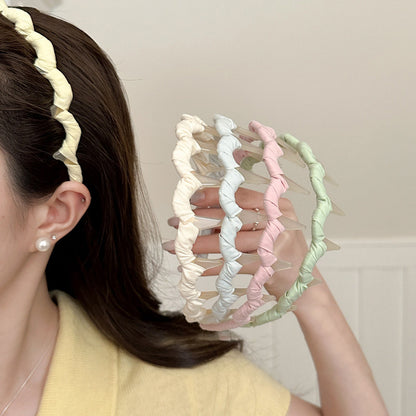 布面波浪纏繞髮箍－商品主圖｜https://igowo.tw/