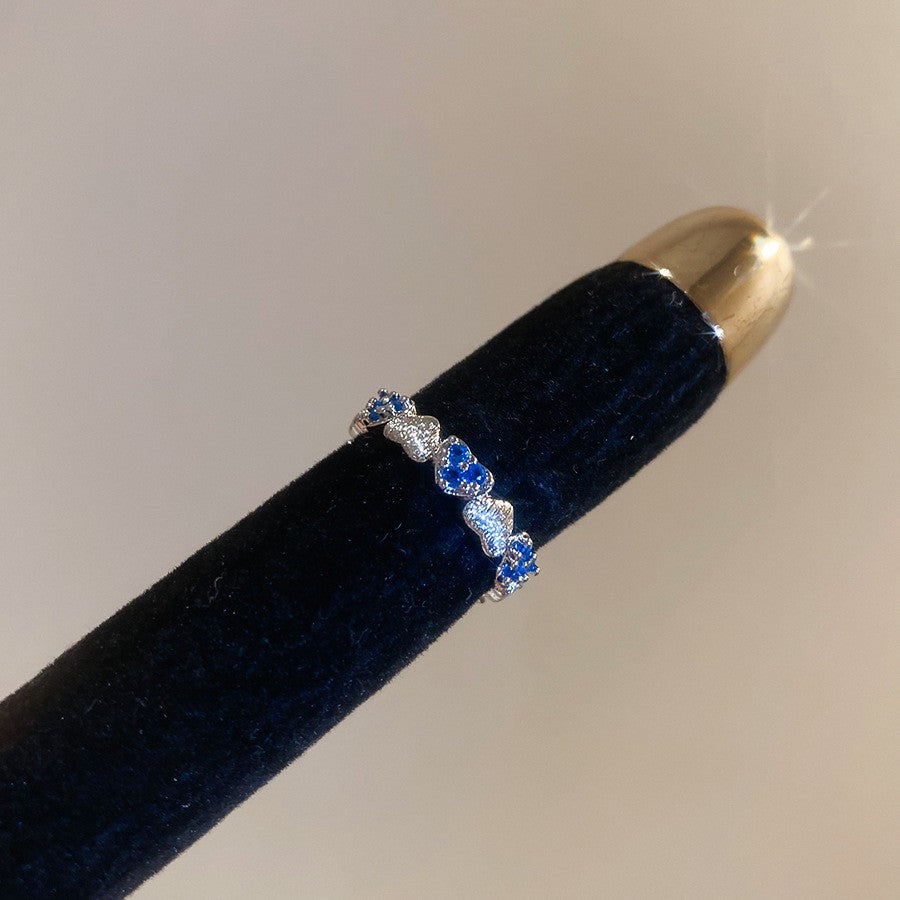 鋯石花朵鑲鑽戒指－16#戒指-銀色款細節10｜https://igowo.tw/