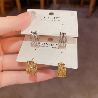 金屬交叉簡約耳扣－商品主圖｜https://igowo.tw/
