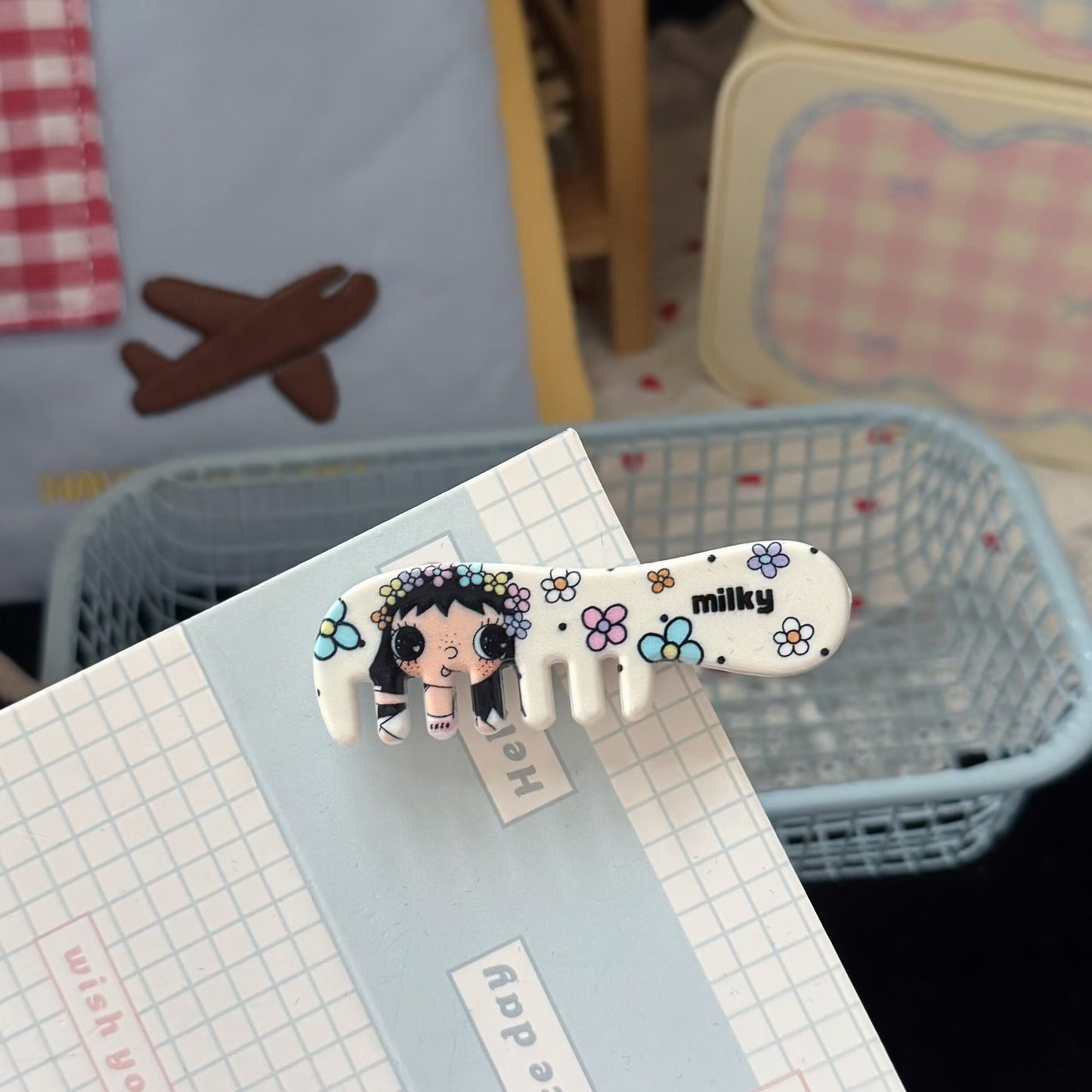粉色卡通髮夾