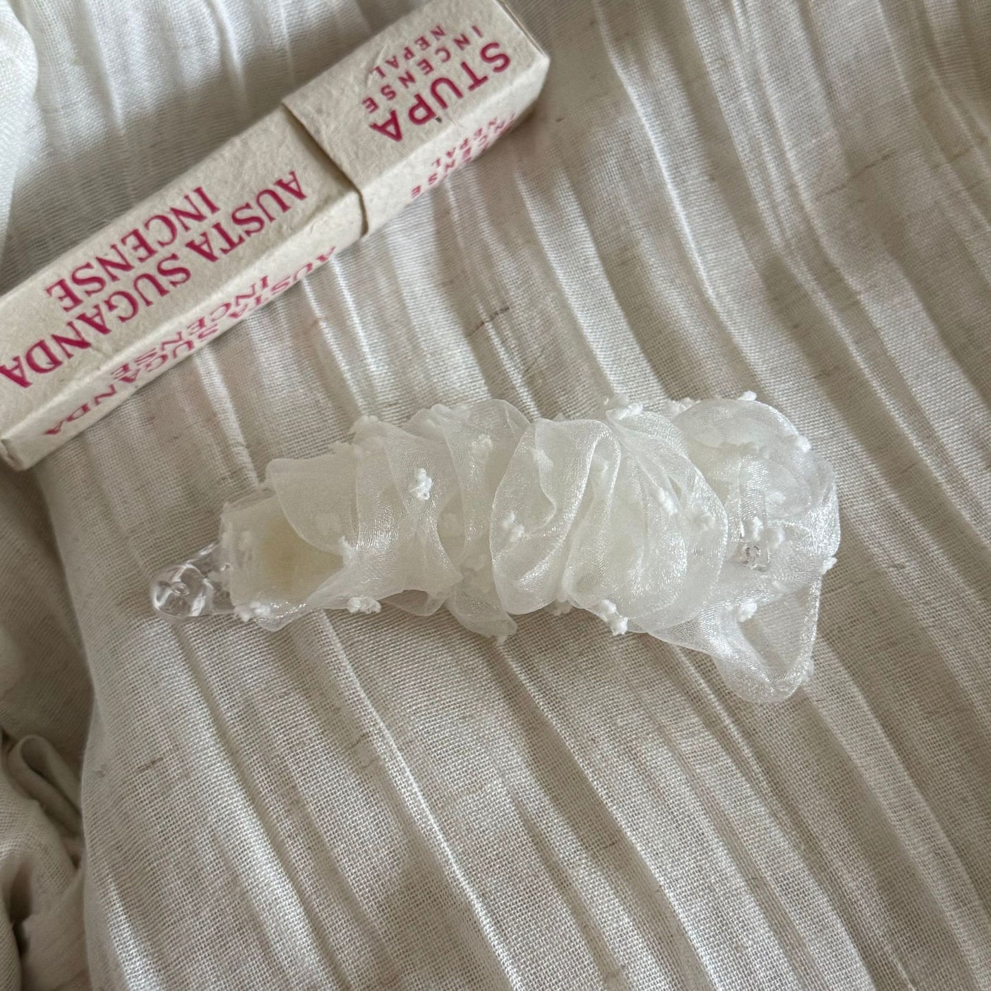 網紗波點雲朵髮夾