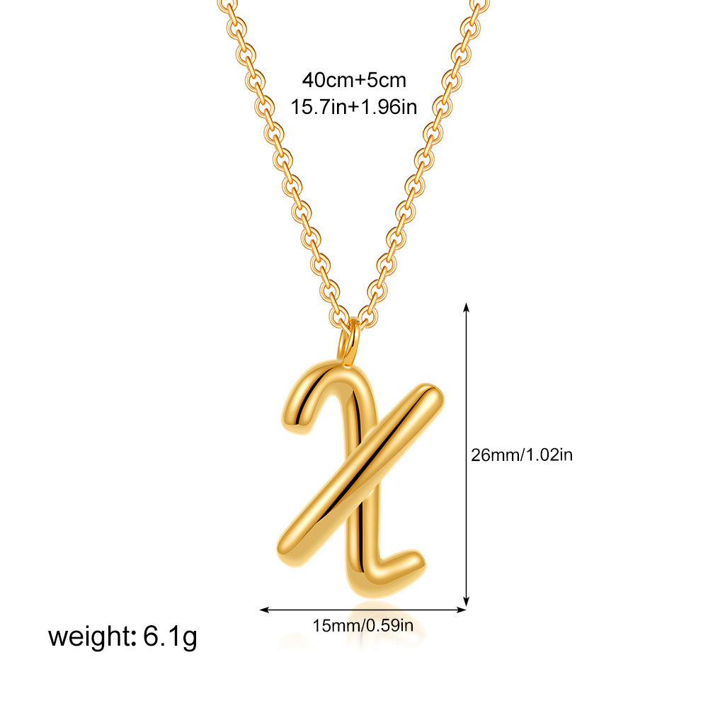 金色字母墜飾簡約項鍊－細節特寫12｜https://igowo.tw/