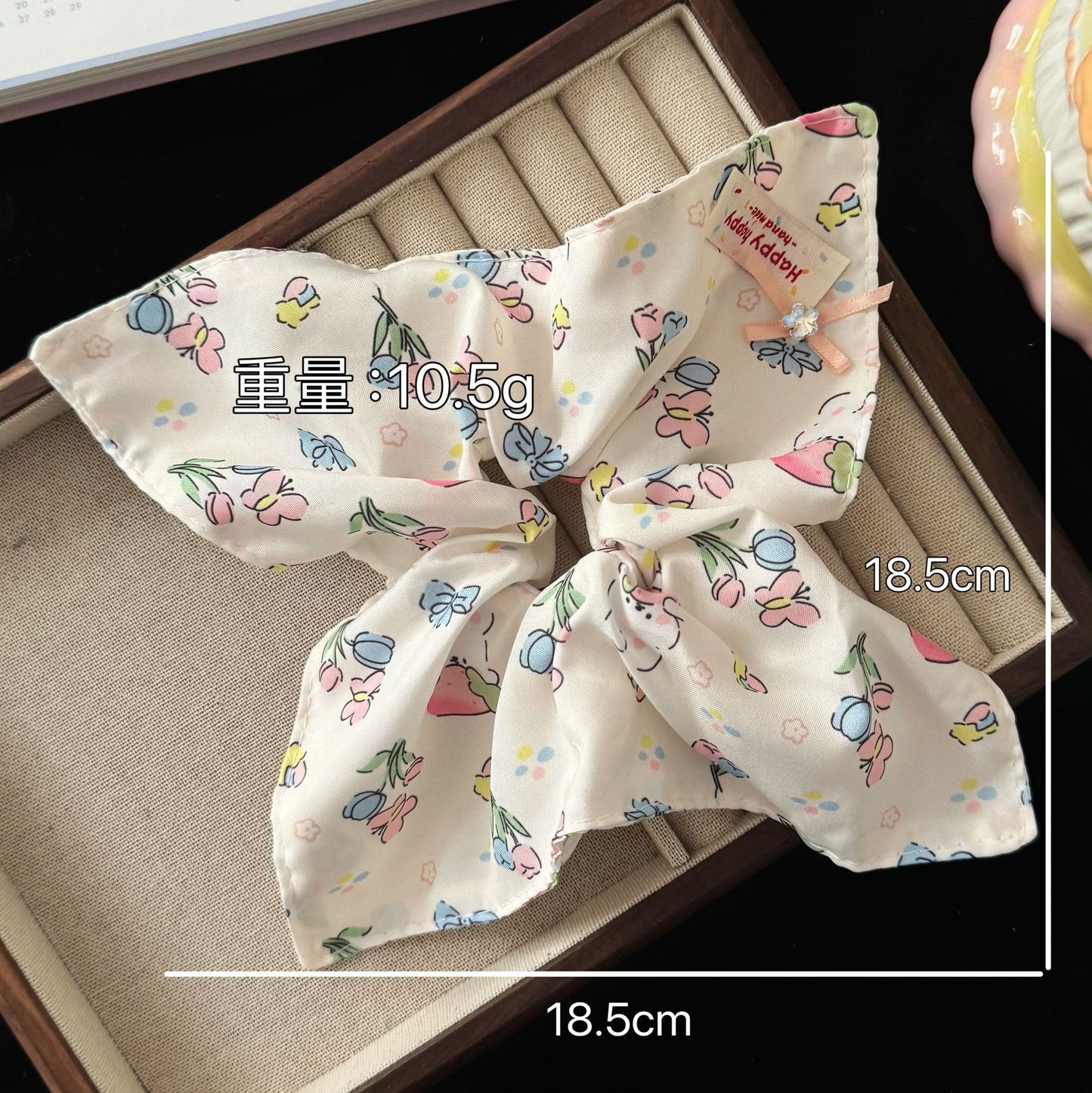 白色兔子蝴蝶結髮圈