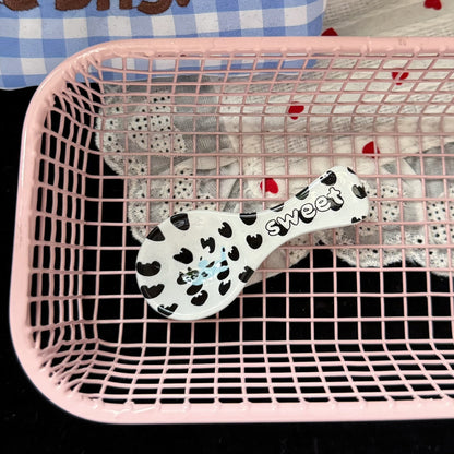 黑色貓咪格紋髮夾
