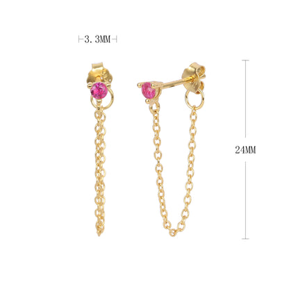 S925 外貿時尚精致簡約耳釘鑲鋯石耳線款潮流網紅風耳飾品