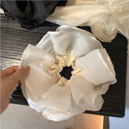 黑色網紗大腸圈髮圈－黑色款實拍｜https://igowo.tw/