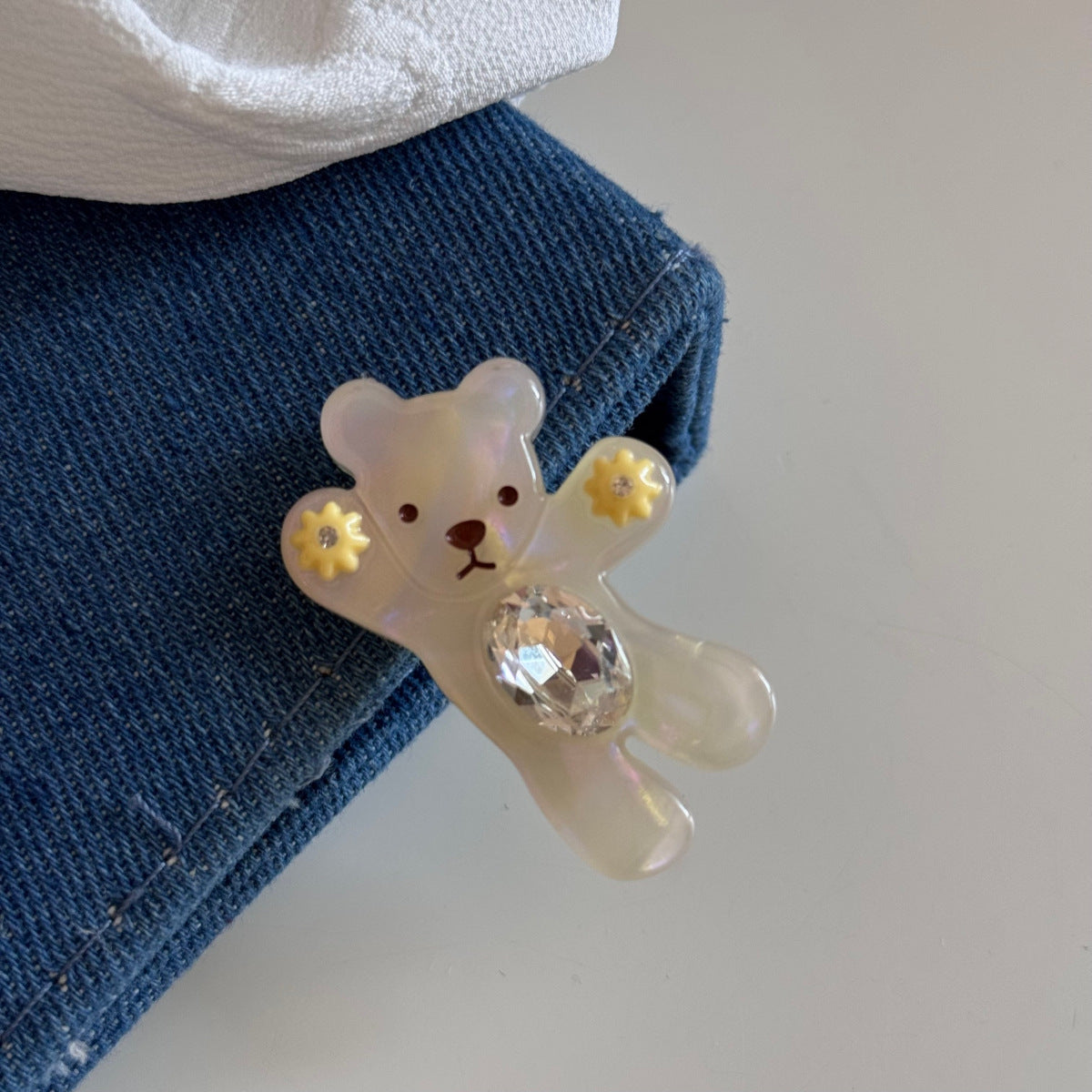 鋯石小熊卡通髮夾