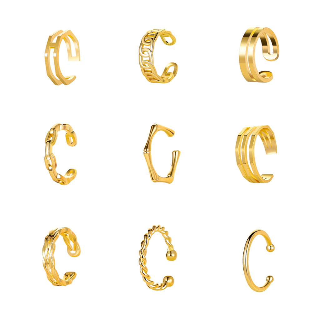 C形圓圈免耳洞耳夾－細節特寫3｜https://igowo.tw/