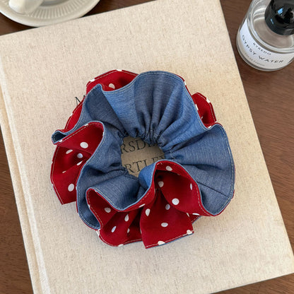 撞色波點大腸圈髮圈