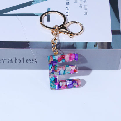 紫色樹脂字母鑰匙飾品－紫W款細節｜https://igowo.tw/