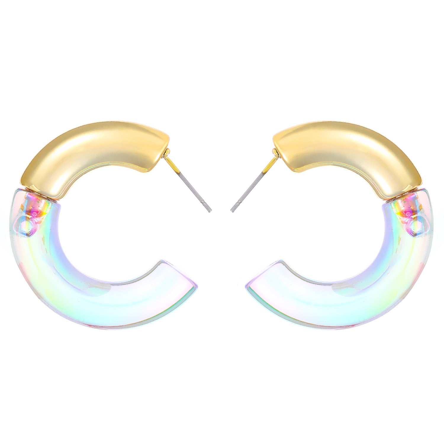 彩色金屬C形耳釘－細節特寫3｜https://igowo.tw/