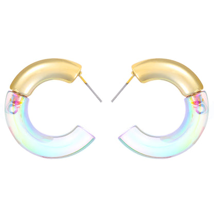 彩色金屬C形耳釘－細節特寫3｜https://igowo.tw/