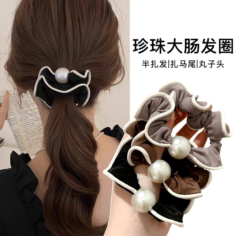 珍珠大腸圈髮圈－商品主圖｜https://igowo.tw/