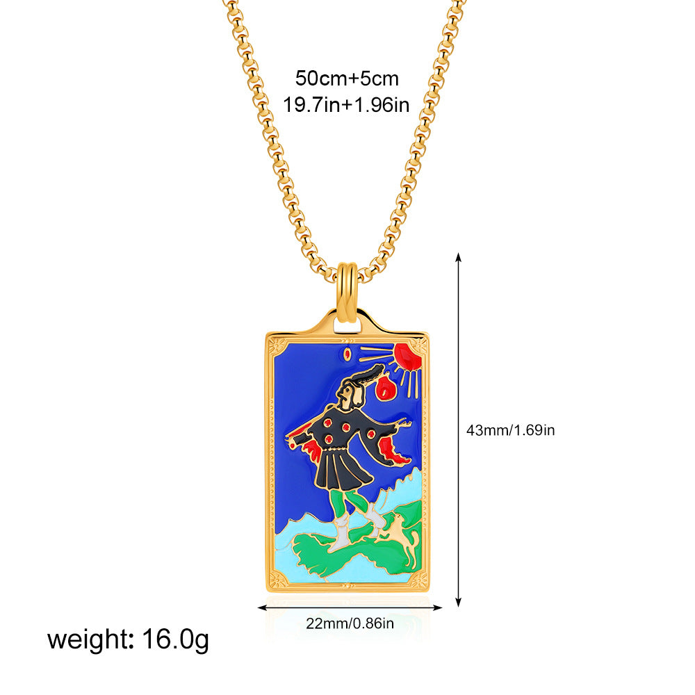 彩色星星方形墜飾項鍊－細節特寫44｜https://igowo.tw/