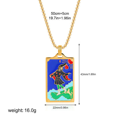彩色星星方形墜飾項鍊－細節特寫44｜https://igowo.tw/