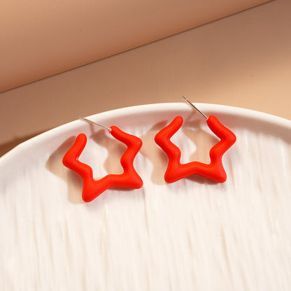 紅色金屬圓形流蘇耳環－細節特寫27｜https://igowo.tw/