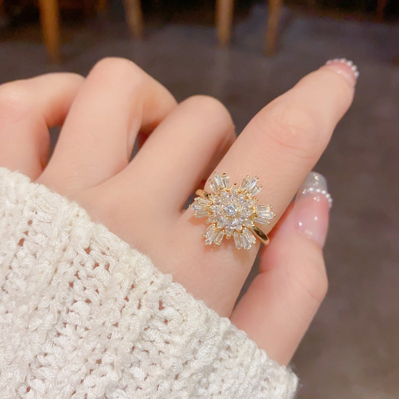 鋯石雪花可調式戒指－商品主圖｜https://igowo.tw/