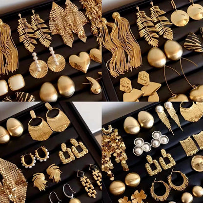 銀針中古圓形花朵流蘇耳環歐美復古金屬感耳釘氣質輕奢耳飾批發女