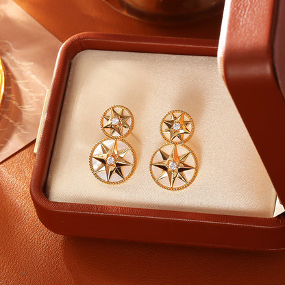 S925星星貝殼耳釘－第二視角實拍｜https://igowo.tw/