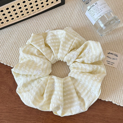 繽紛布面格紋髮圈