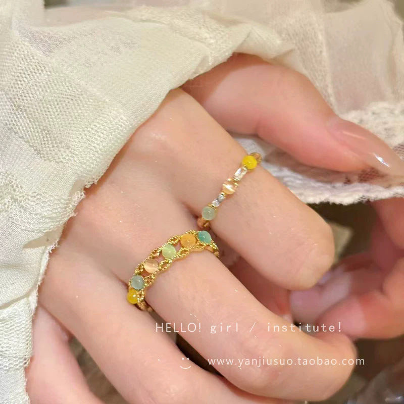 繽紛可調式戒指－窄款實拍｜https://igowo.tw/