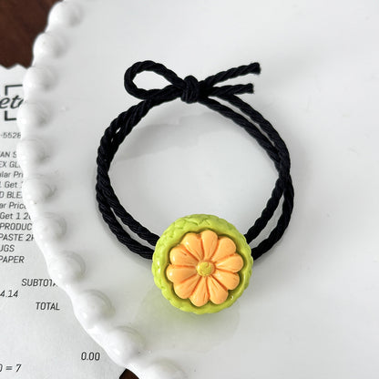 草莓水果髮圈－橙子款細節5｜https://igowo.tw/