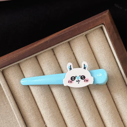 藍色壓克力卡通髮夾