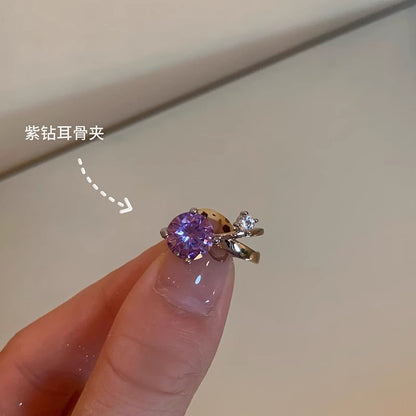 鋯石簡約耳夾
