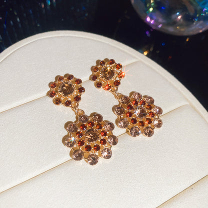 銀針圓形項鍊耳環組－銀針-金色-粉色款細節｜https://igowo.tw/
