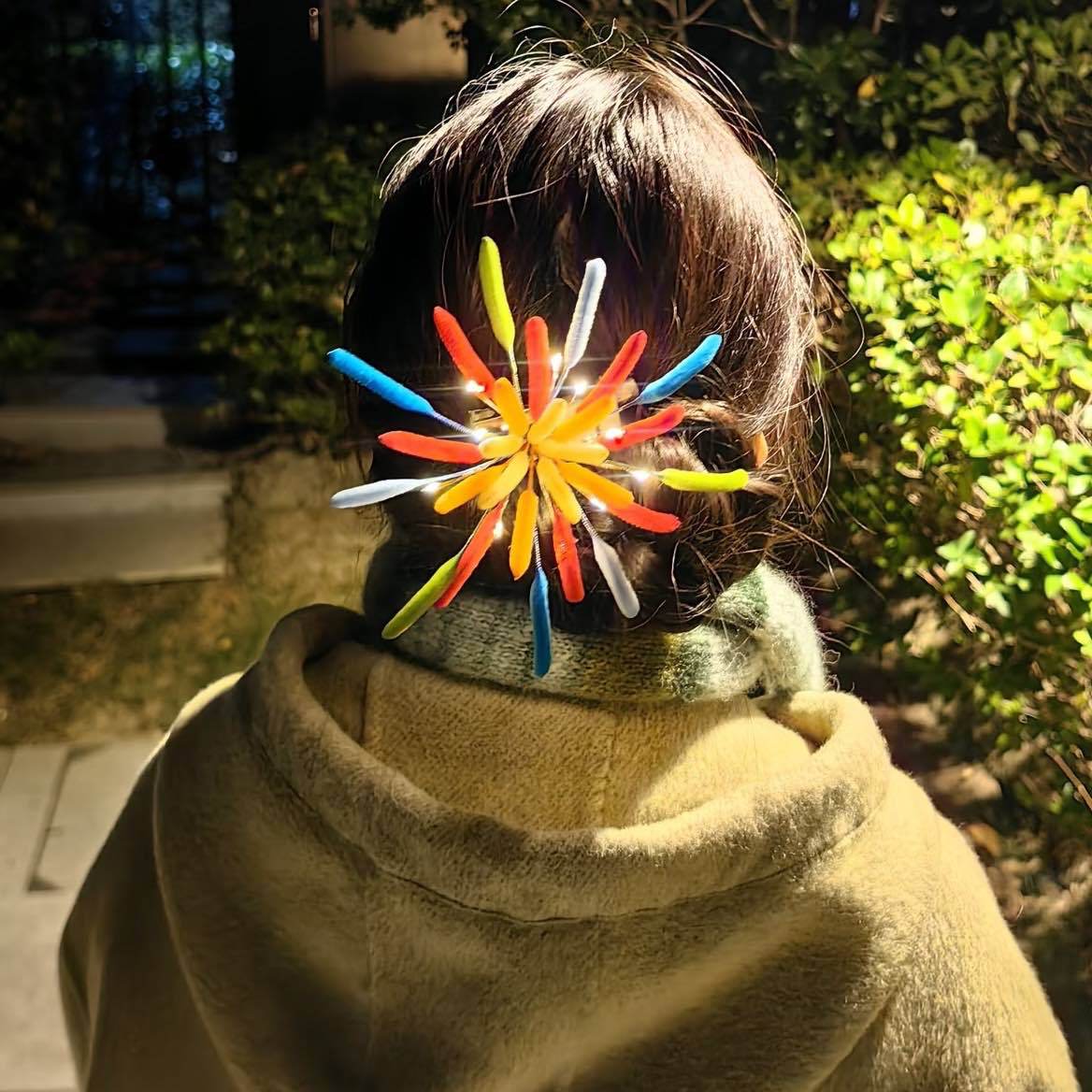 一起跨年~新年扭扭棒煙花發夾秋冬氛圍感鴨嘴夾設計感小眾發飾女