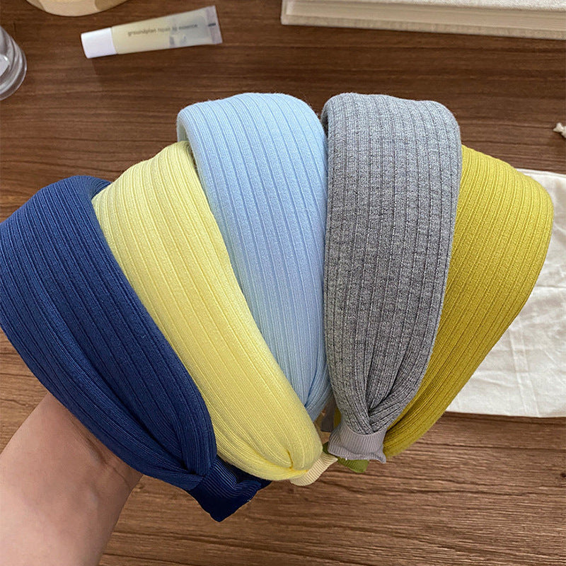 針織寬版復古髮箍－商品主圖｜https://igowo.tw/
