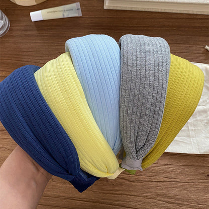 針織寬版復古髮箍－商品主圖｜https://igowo.tw/