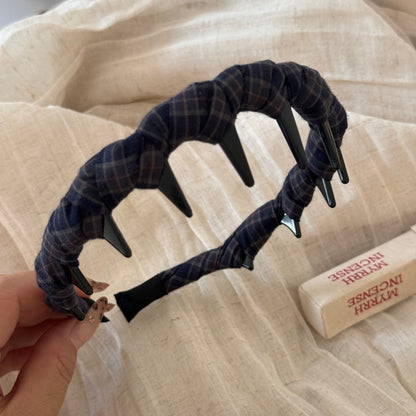格紋波浪簡約髮箍