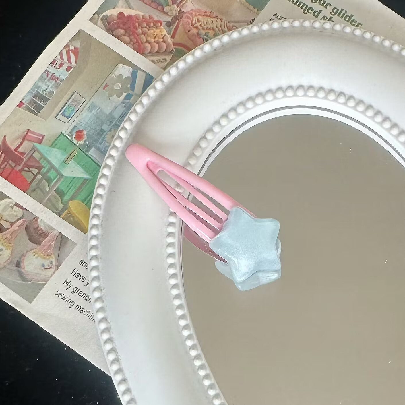 粉色星星髮夾