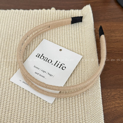 纏繞簡約髮箍－棕色款細節｜https://igowo.tw/