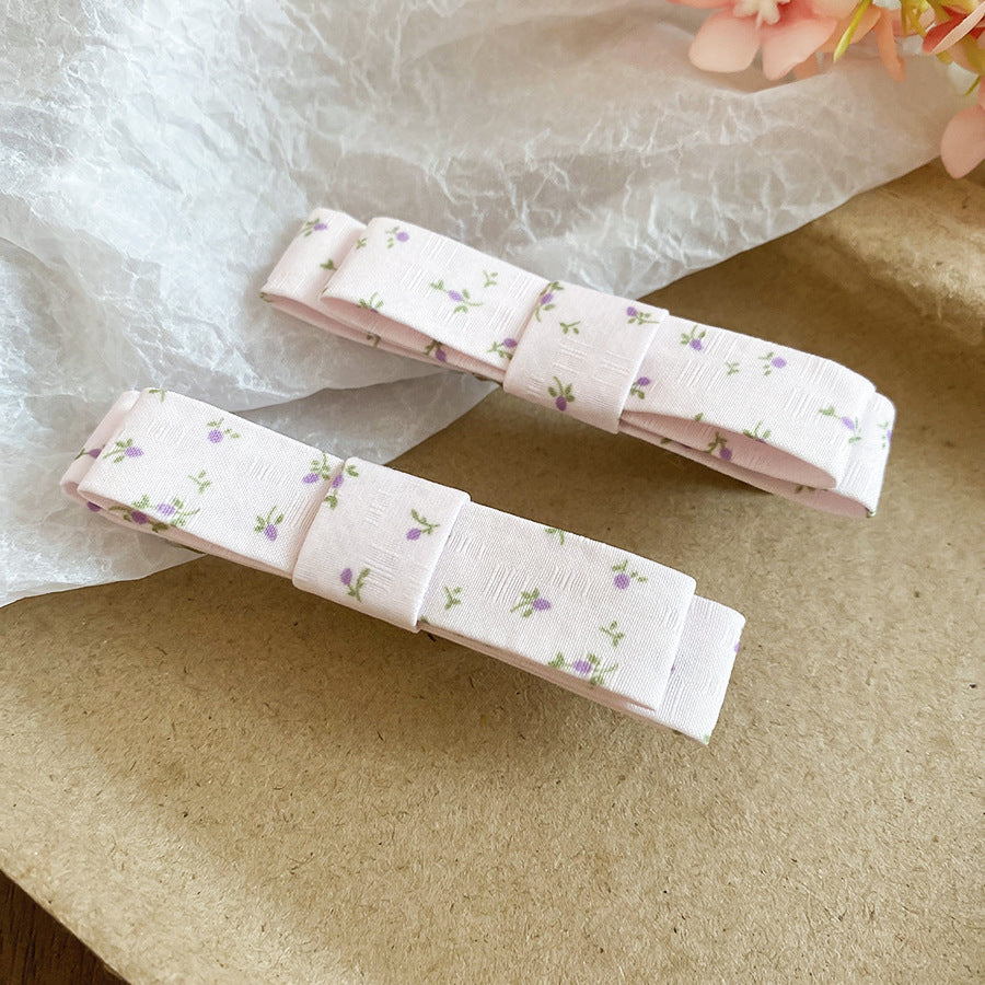 森系碎花蝴蝶結發夾夏日清新甜美可愛鴨嘴夾小眾高級感百搭發飾女