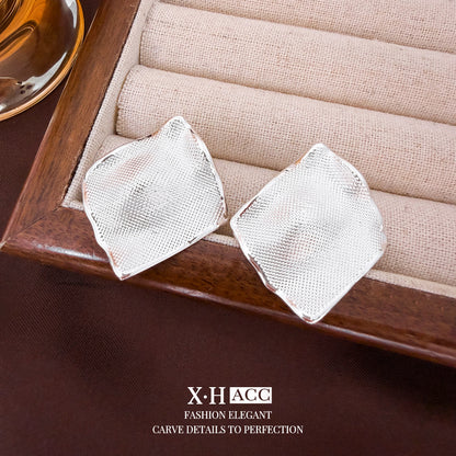 菱形不規則復古耳釘