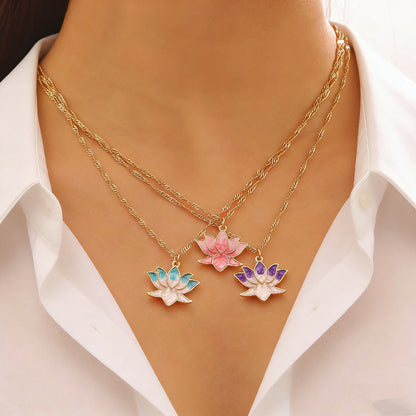 彩色花朵項鍊－商品主圖｜https://igowo.tw/