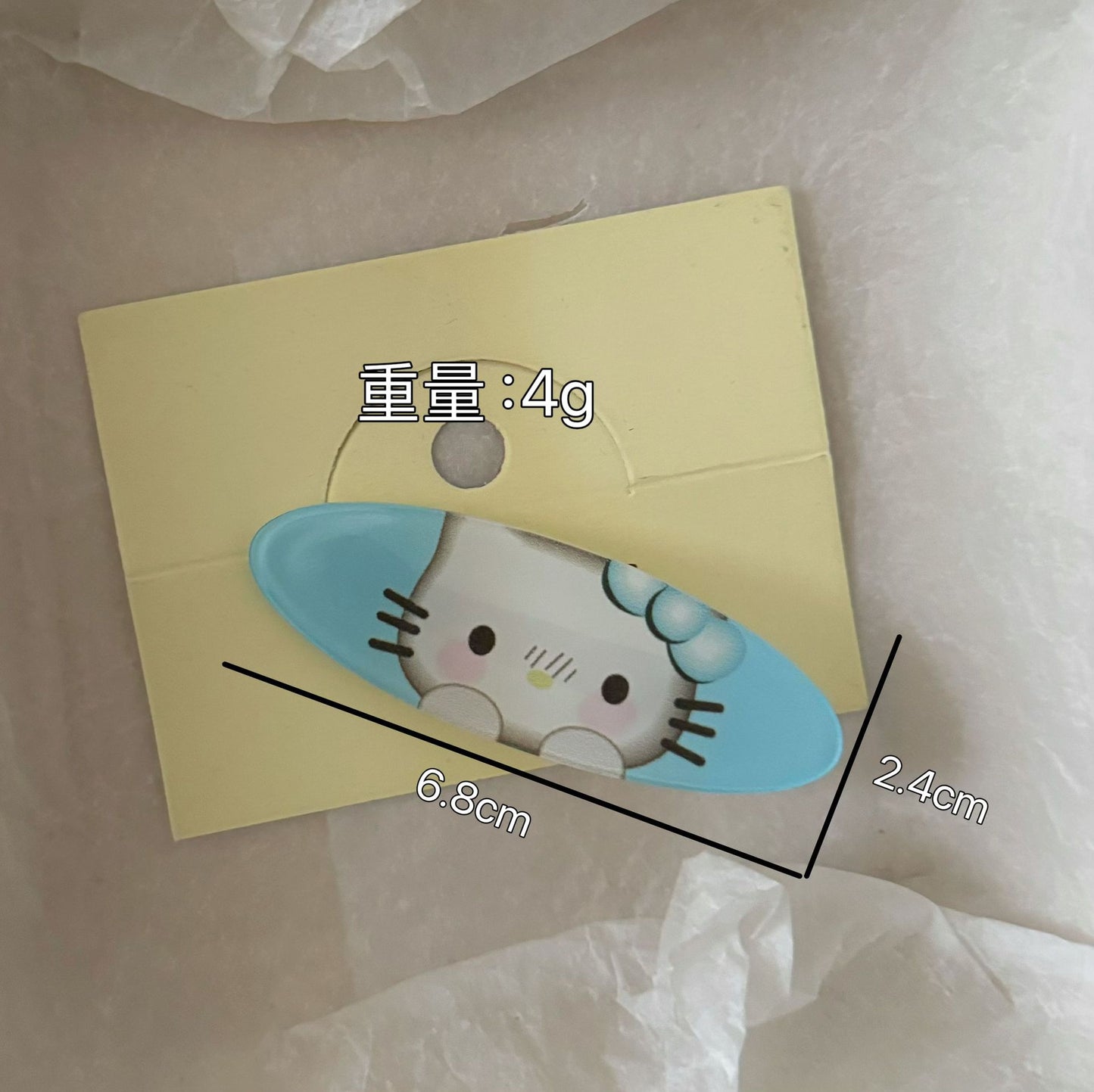 粉色壓克力貓咪髮夾