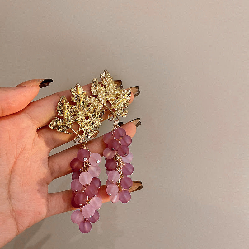 銀針鑲鉆水晶珍珠耳環歐美復古輕奢長款耳墜清新甜美高級感耳飾女
